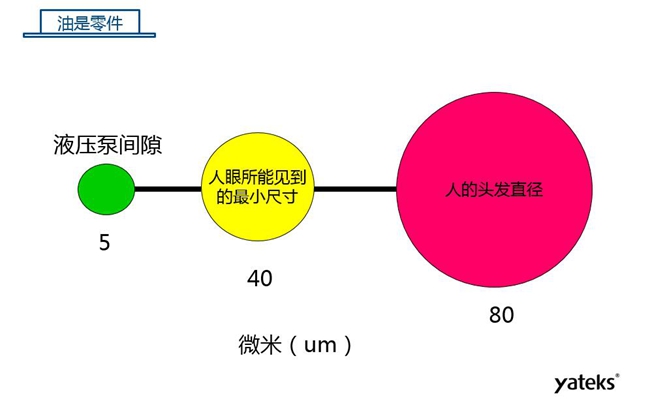 如圖所示是機械設備液壓泵間隙、人眼所能見到的最小尺寸、人的頭發直徑三者之間的對比圖